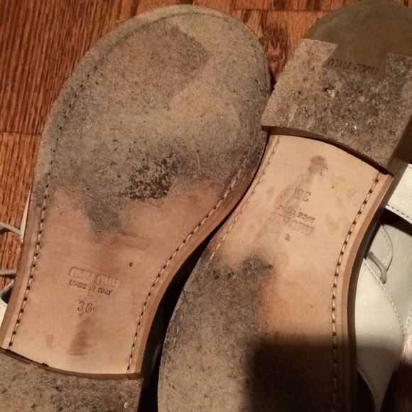 MIU MIU White Leather Lace Up Cutout Sandals 36 - Picture 6 of 6